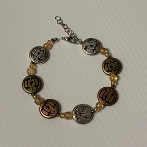 Handmade Metal Pumpkin Silver Wire Bracelet
